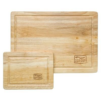Chicago Cutlery® Rubberwood 2 Piece Cutting Board Set