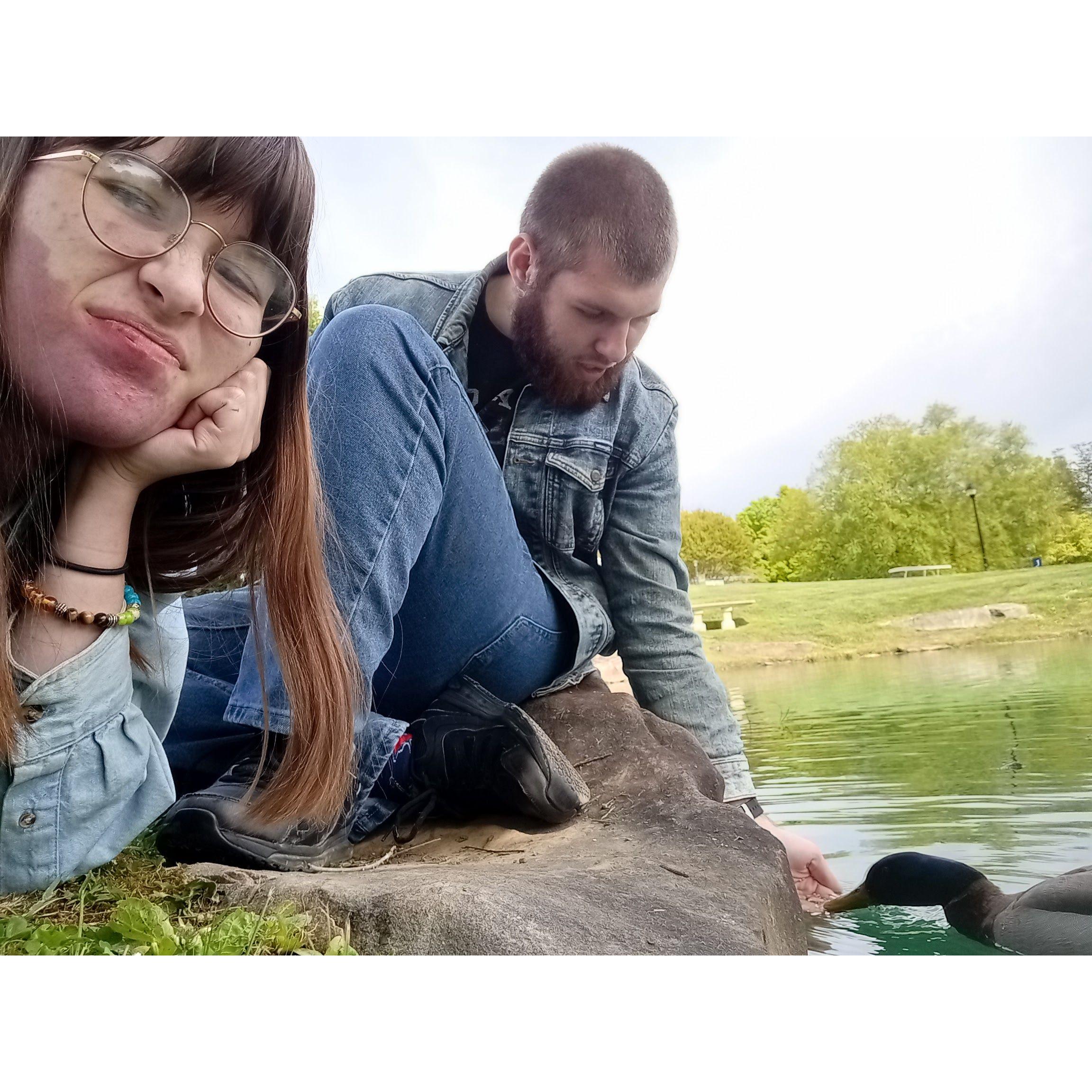 A picture taken with our duck friend.