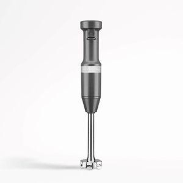 KitchenAid Matte Grey Variable Speed Corded Hand Immersion Blender | Crate & Barrel