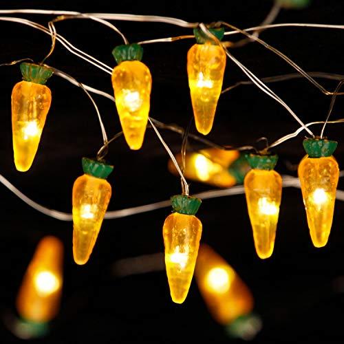 Intresting Decorations Ideas, Carrot Pascha Theme String Lights, 10 ft 30 LEDs with Dimmble Remote, Timer, 8 Flicker Modes, 3AA Battery/USB plug-in for Bedroom, Birthday, Tent Wedding Party, July 4th