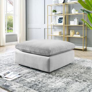 Commix Overstuffed Velvet Ottoman
