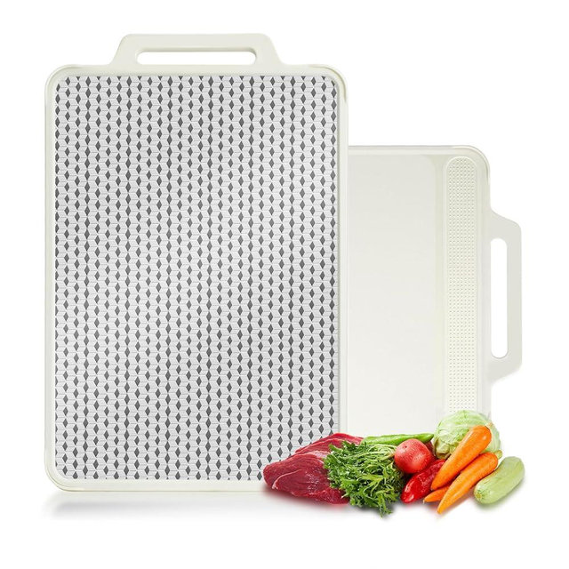 PAPAGEST Double Sided Stainless Steel Cutting Board for Kitchen White Large Steel/Wheat Straw PP Cutting Boards non Toxic Chopping Board for Meat, Vegetables, Fruits 16"×11" Upgrade Version