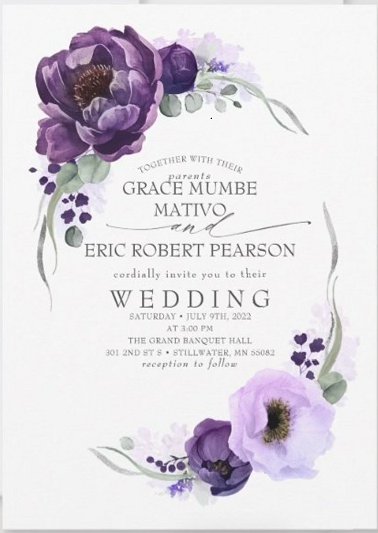 The Wedding Website of Grace Mativo and Eric Pearson