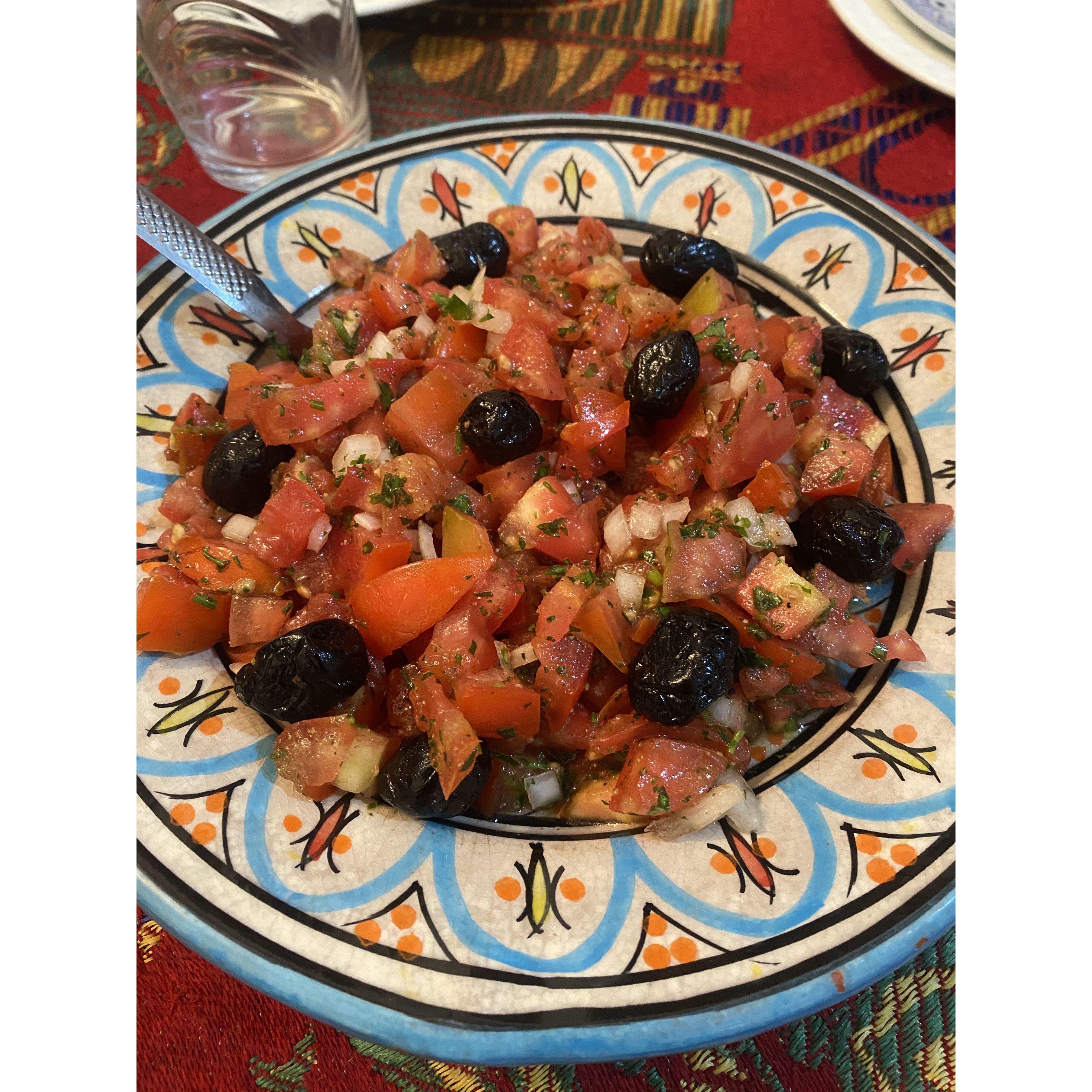 Tomato and olive salad