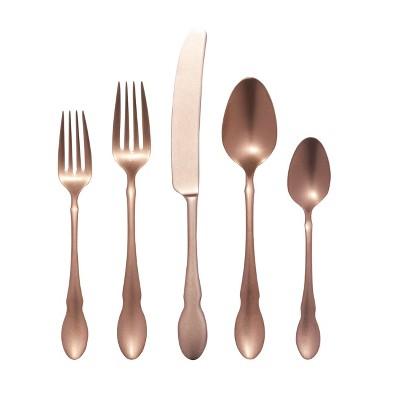 Gourmet Settings 20pc Maple Silverware Set Rose Gold