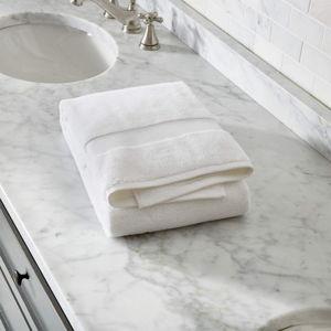 Organic Turkish Cotton Taupe Bath Towel - White