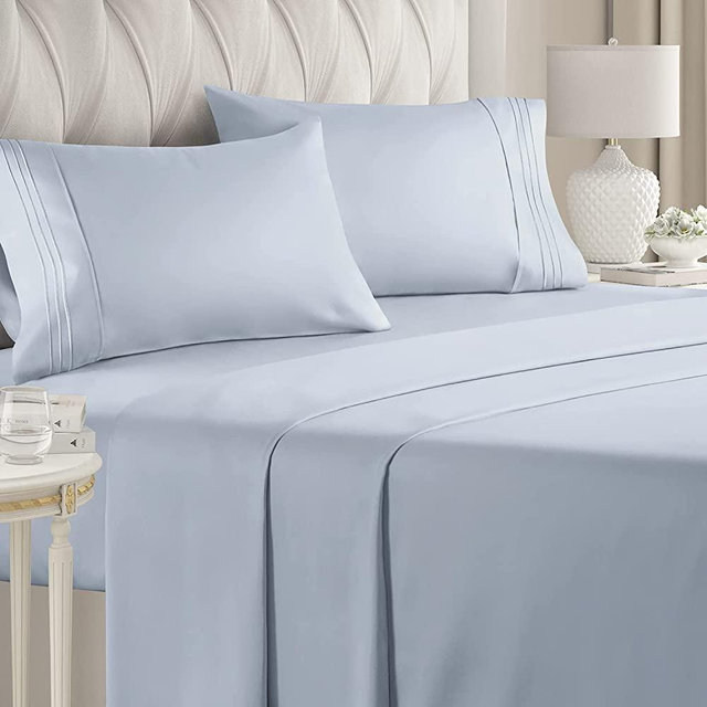 Full Size Sheet Set - Breathable & Cooling Sheets - Hotel Luxury Bed Sheets - Extra Soft - Deep Pockets - Easy Fit - 4 Piece Set - Wrinkle Free - Comfy – Sky Blue Bed Sheets