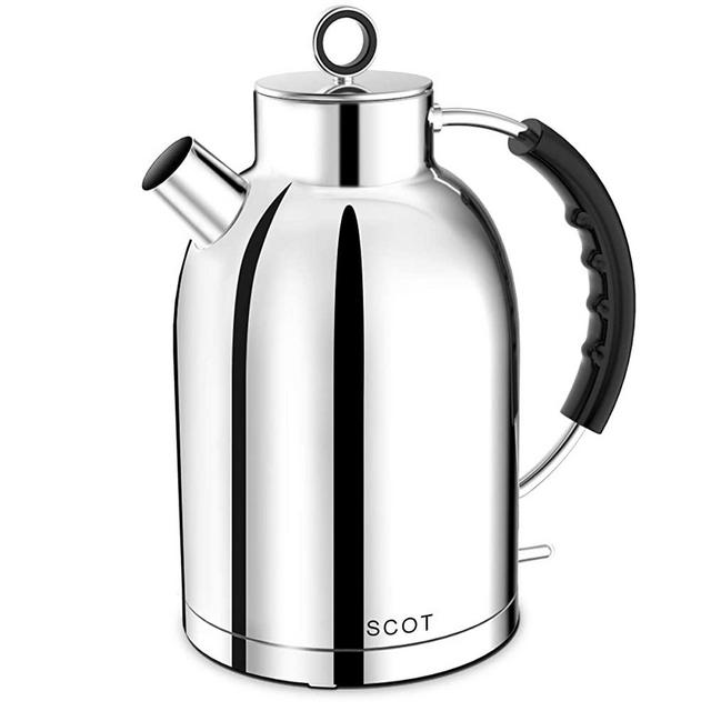 Ascot Stainless Steel Electric Tea Kettle, 1.7qt, 1500W, BPA-Free, Cordless, Automatic Shutoff, Fast Boiling Water Heater - Green