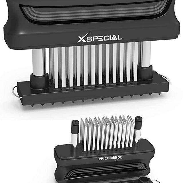 Bold XL Meat Tenderizer Tool 60-Blades Stainless Steel | Easy To Use & Clean - Turn Tough & Hard Meats Into Tender Buttery Goodness | No More Hammer Or Mallet Pounding | 100% Hassle-Free Guarantee!