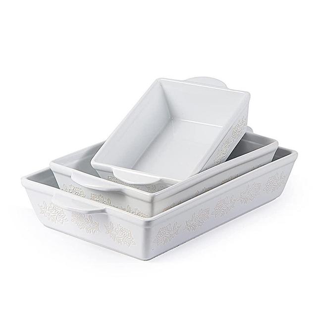 Wisenvoy Baking Dish Ceramic Lasagna Pan Casserole Dish 3-Piece Bakeware Sets Baking Dishes Baking Set Baking Dish Set