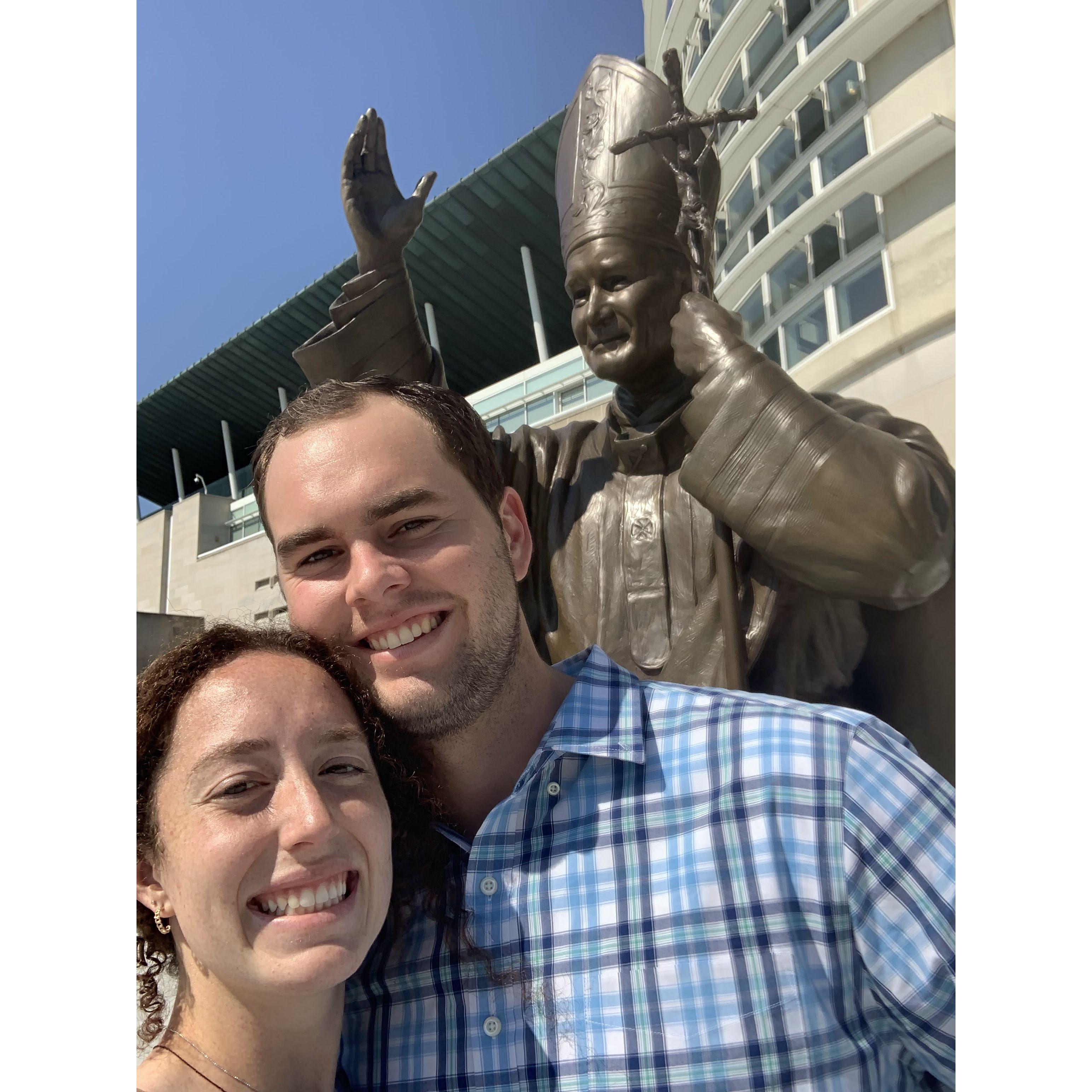 Brian visited Milly in DC! Ft. JPII whose prayers we credit our whole relationship to!