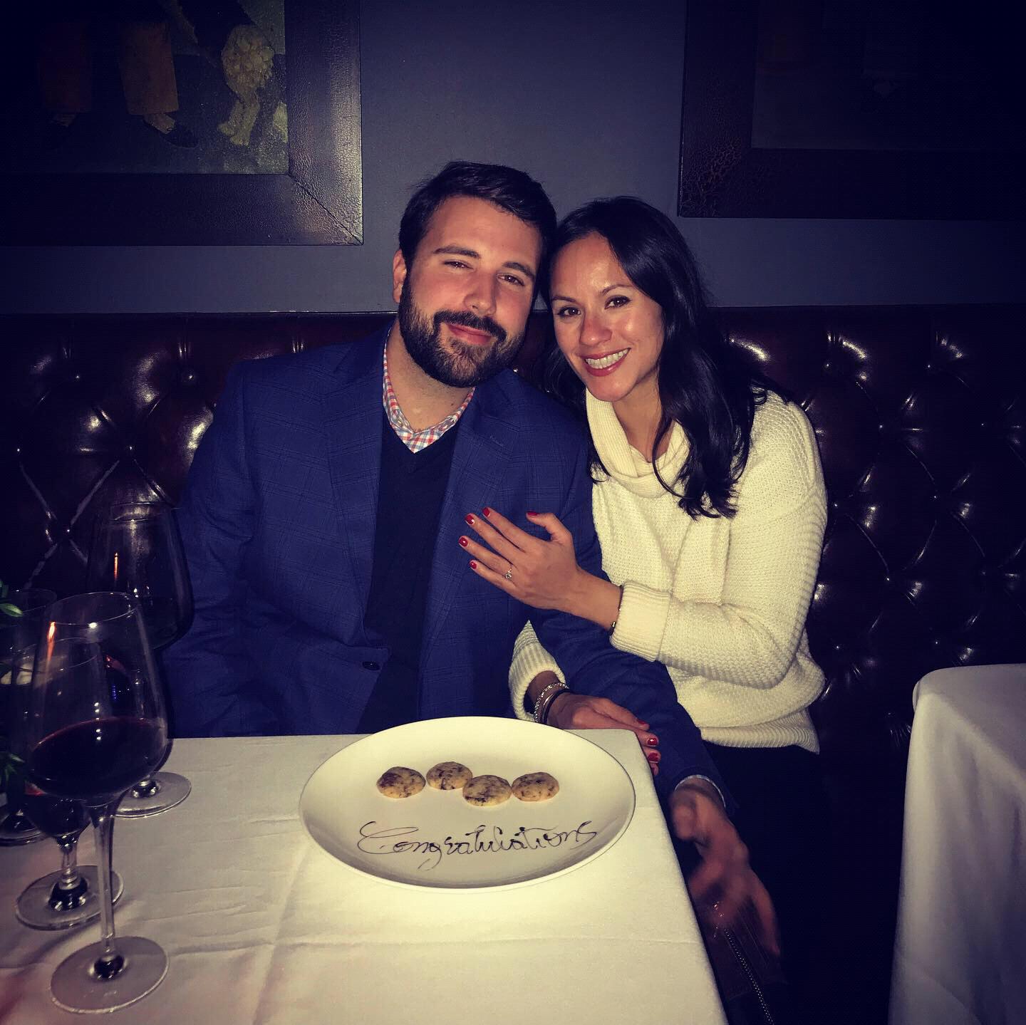 Our engagement dinner at One if by Land, Two if by Sea.