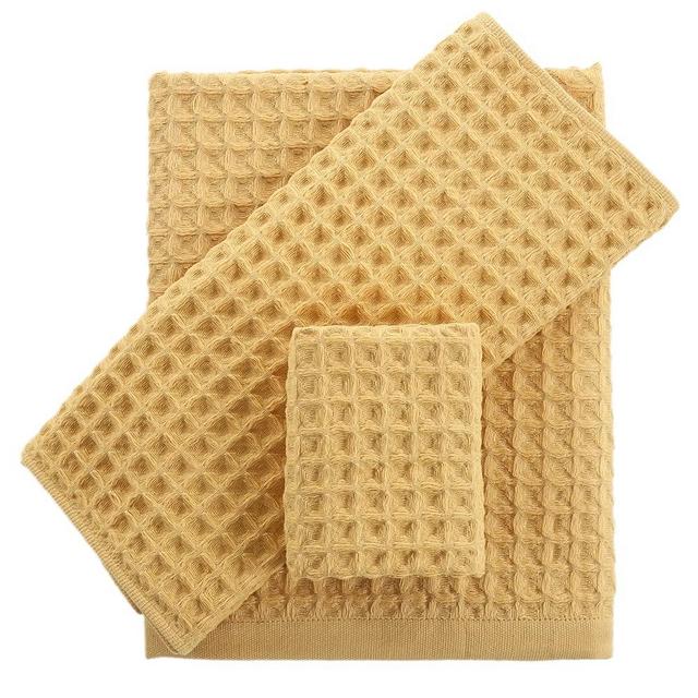 YiLUOMO Yellow Bath Towels 3 Pieces Soft 100% Cotton Family Towels, Highly Absorbent Quick-Drying Lightweight Spa Towels for Bathroom 1 Bath Towel 1 Washcloth 1 Hand Towel