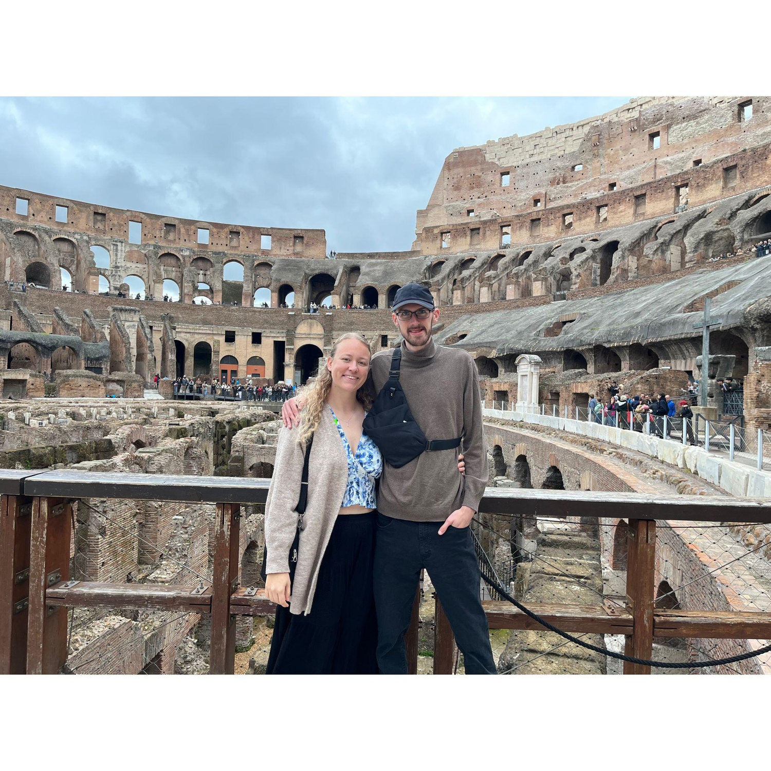 Trevor and Michaela visiting the Colosseum in Rome.