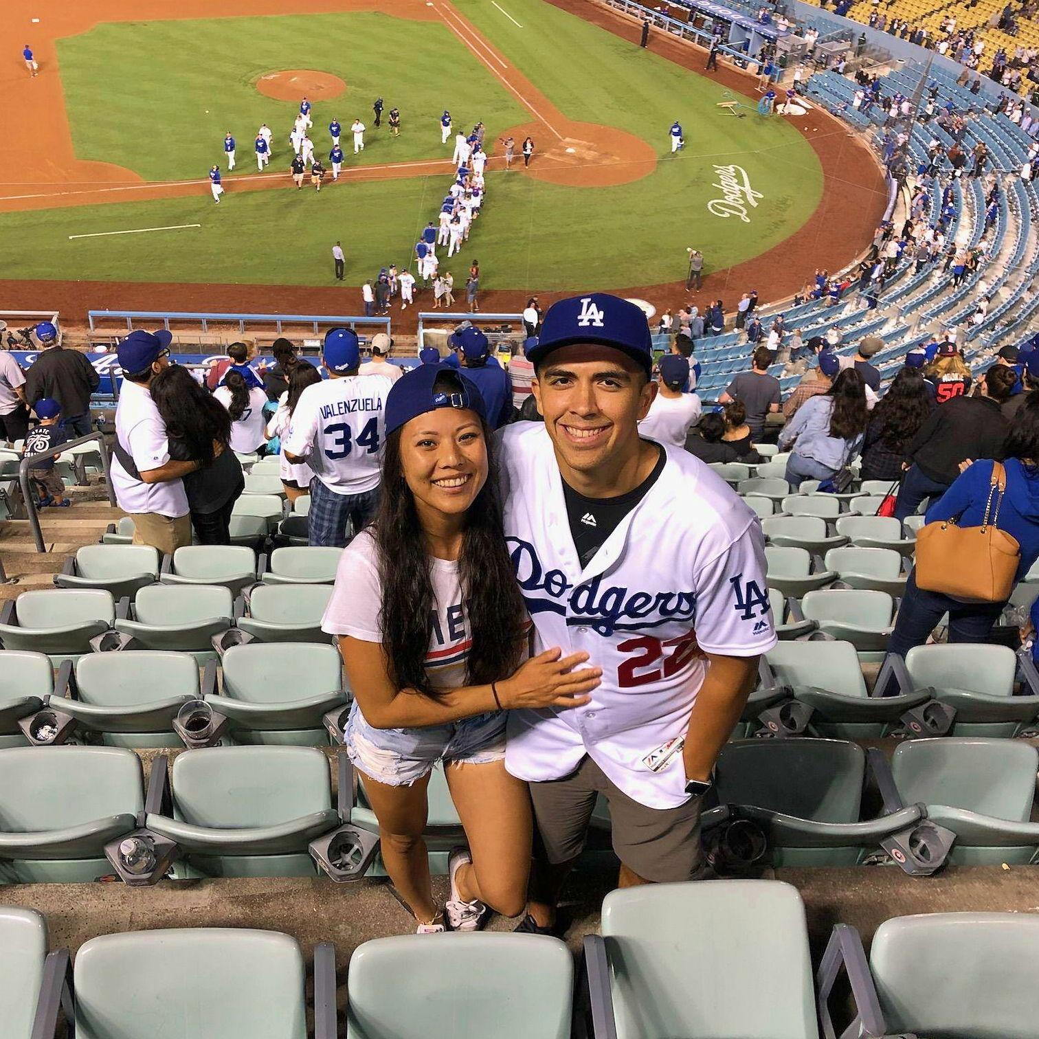 pablo teaches erin baseball and proceeds to take her to all the dodger games - sept 2018
