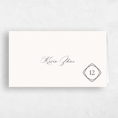 Beige Typography Wedding Place Card - Ragusa