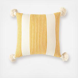 Square Stripe Throw Pillow with Tassels