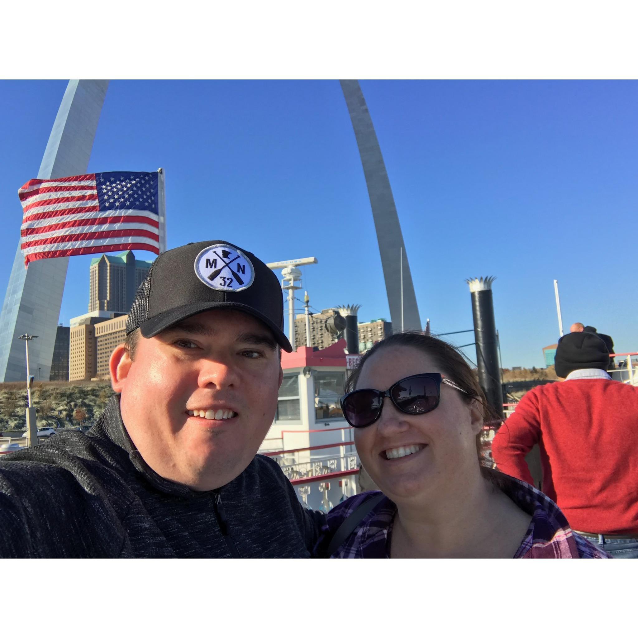Touring the arch in St. Louis, MO.