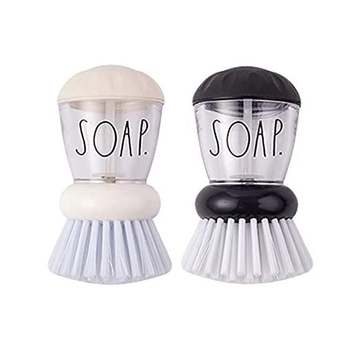 Rae Dunn Collection Soap Dispensing Dish Brush Set- by Cook with Color