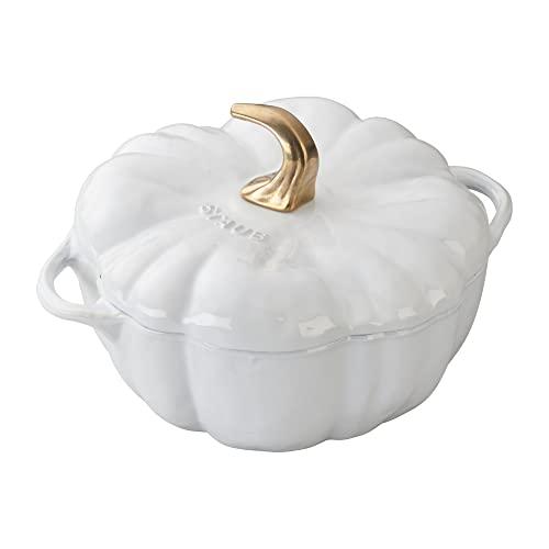 Staub Cast Iron Pumpkin Cocotte, 3.5-quart, White