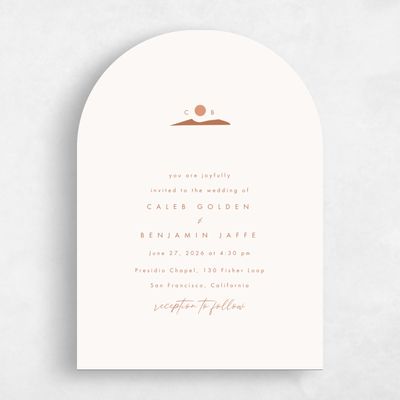 Beige Arch Wedding Invitation - Paloverde Portrait