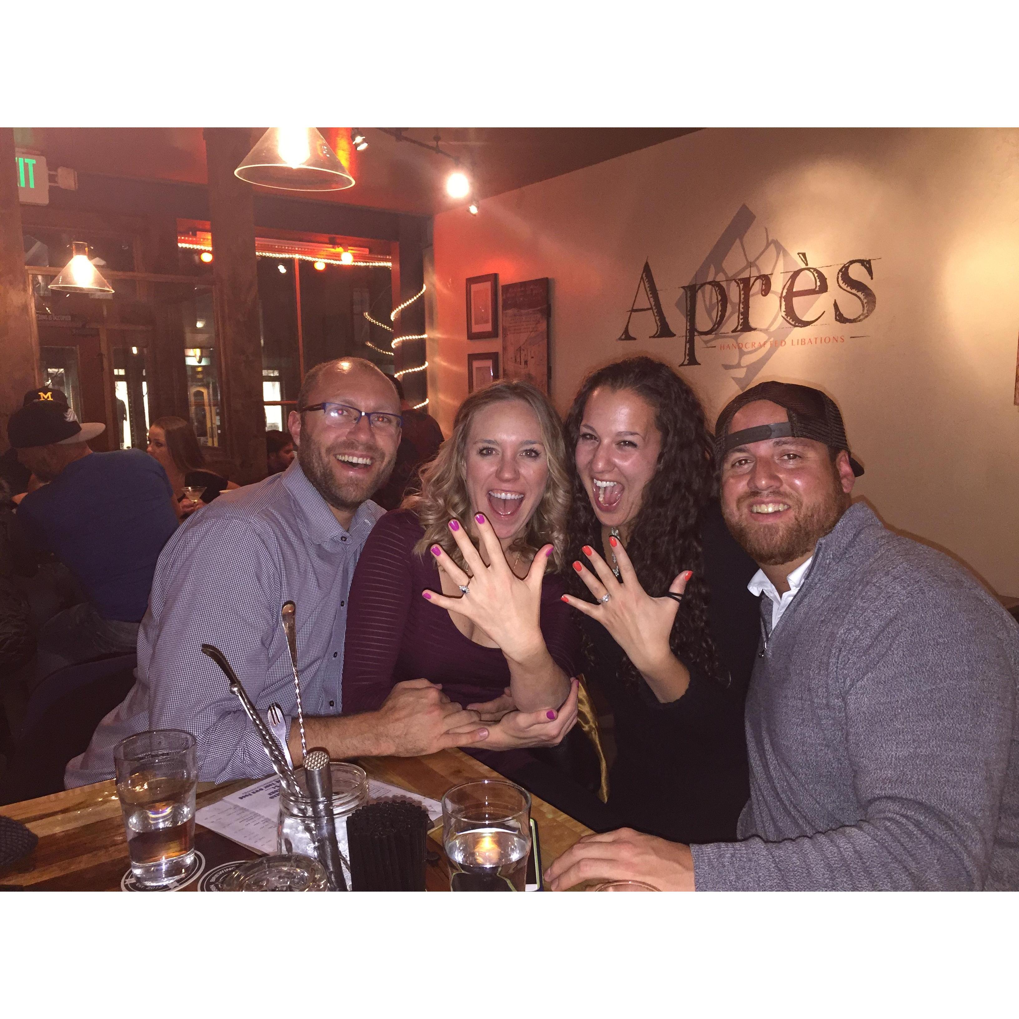 Alanna and Chris met us out the night we got engaged in Breckenridge!