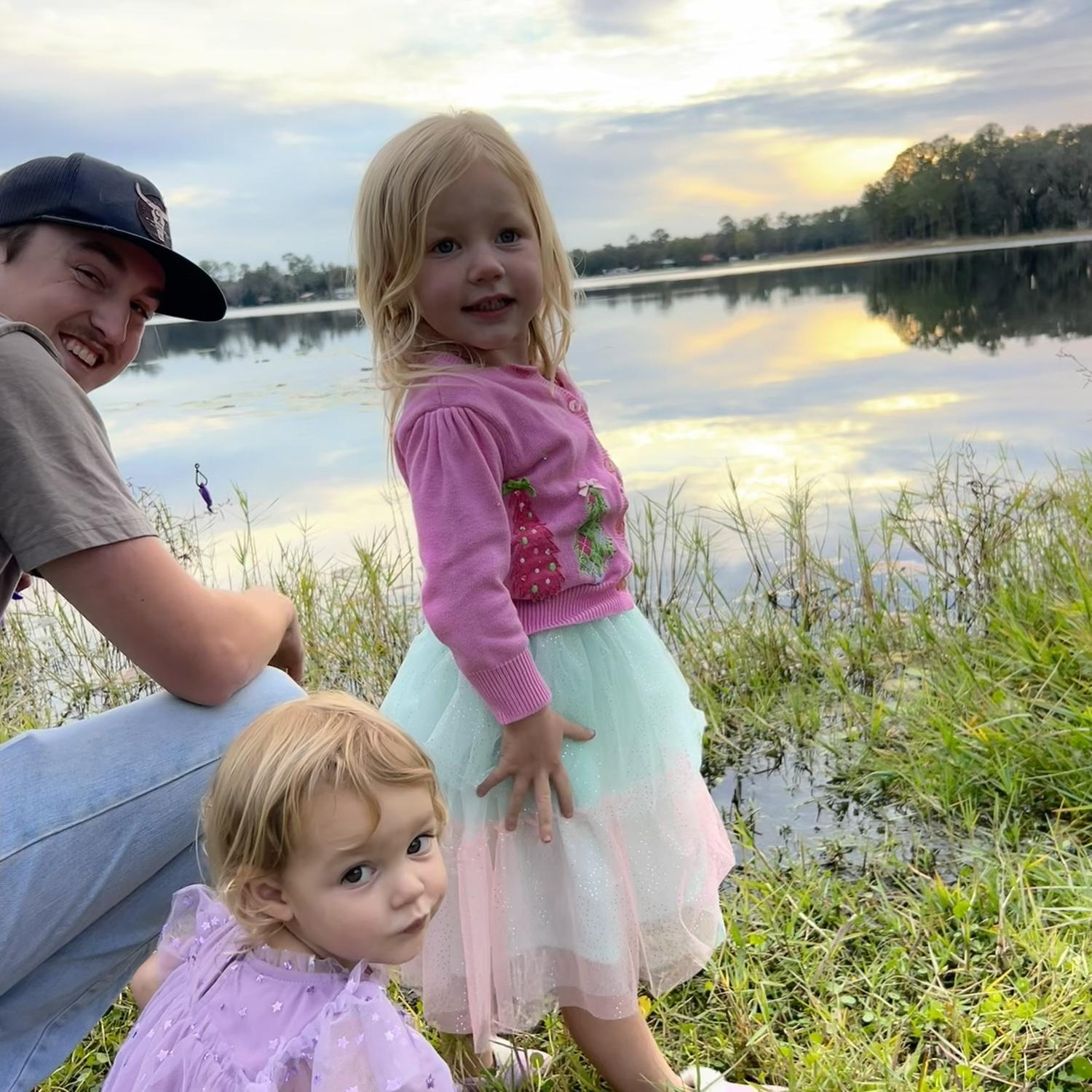 Ian being a cool Uncle teaching the girls how to fish