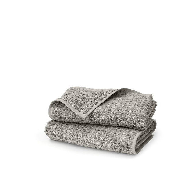 BOLL & BRANCH Turkish Waffle Hand Towel Set - Pewter - 100% Organic Turkish Cotton - Lightweight Breathable Absorbent Luxury Spa Waffle Hand Towels - Set of 2