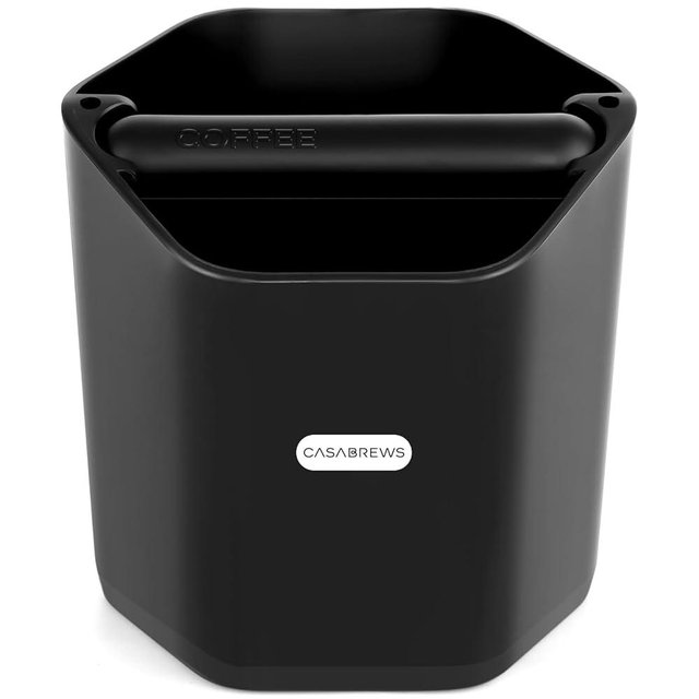 CASABREWS KB16 Espresso Knock Box, 5 Inch Shock Absorbing Non Slip Coffee Ground Knock Box With Removable Knock Bar, Espresso Dump Bin for Home/Office, Espresso Machine Accessories