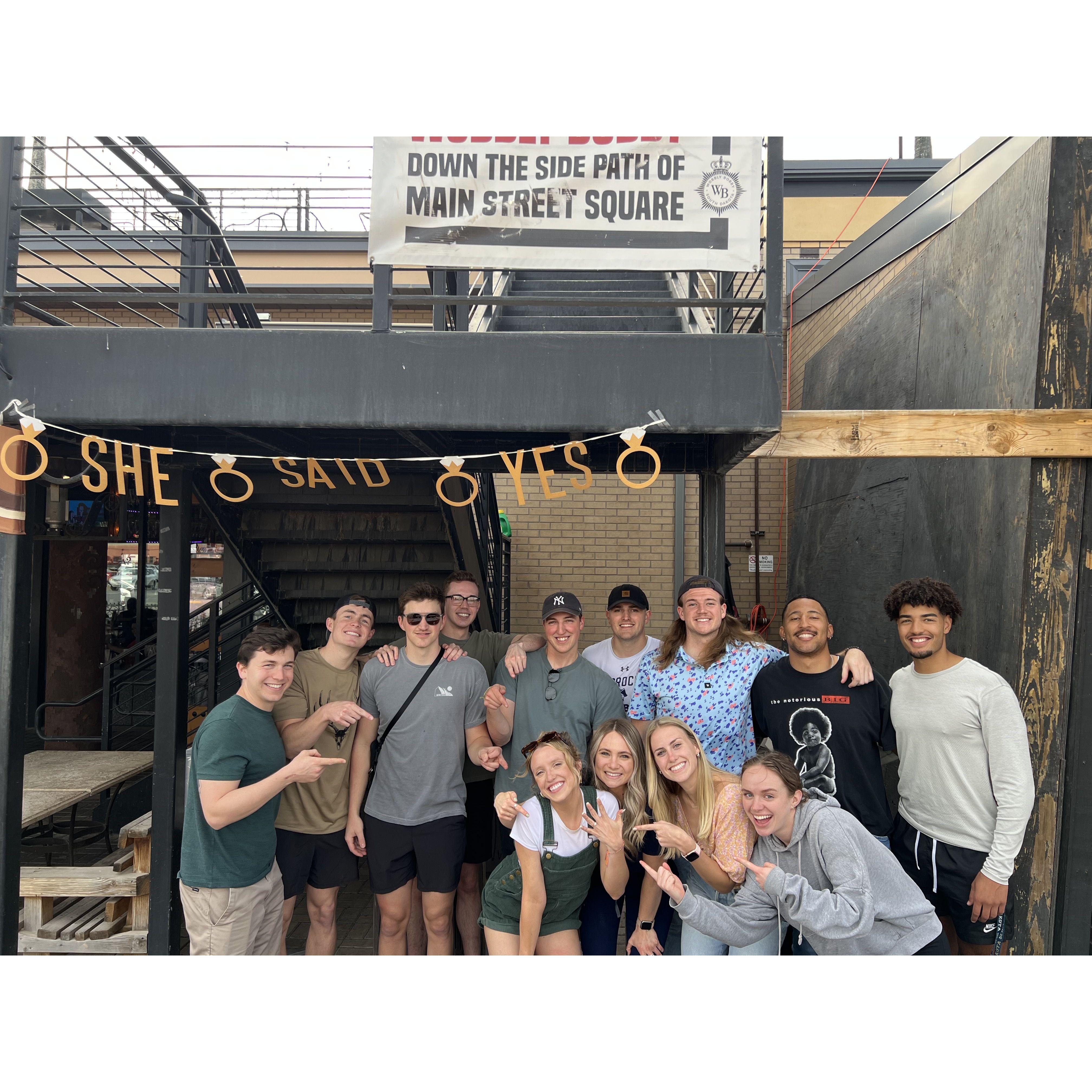 Surprise celebration with friends