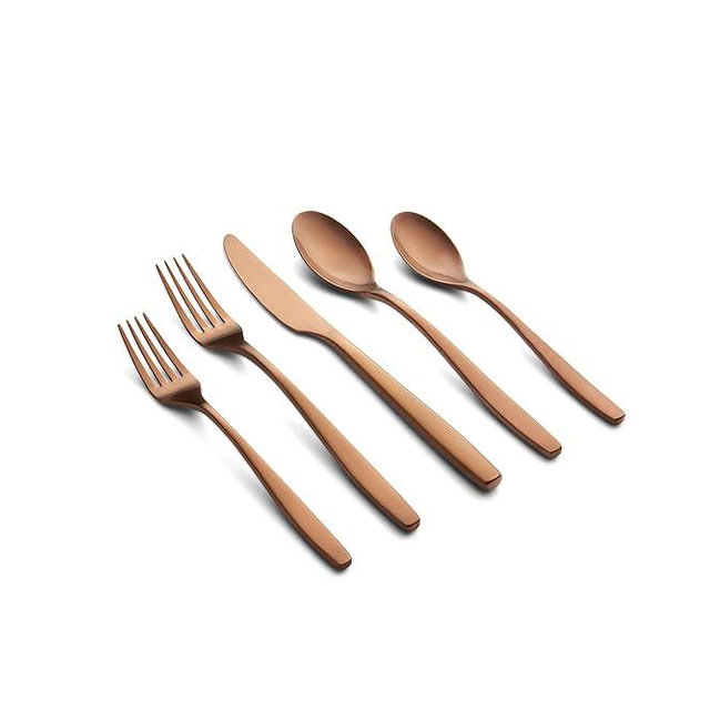 Cambridge Silversmiths Averie Copper Satin 20-Piece Flatware Set, Service for 4