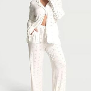 Buy Modal Soft Eyelet Long Pajama Set, White/Ivory - Order Pajamas Sets online - Victoria's Secret US