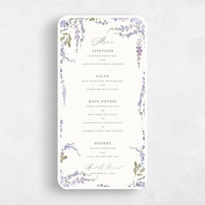 Purple Rounded Wedding Menu - Riga