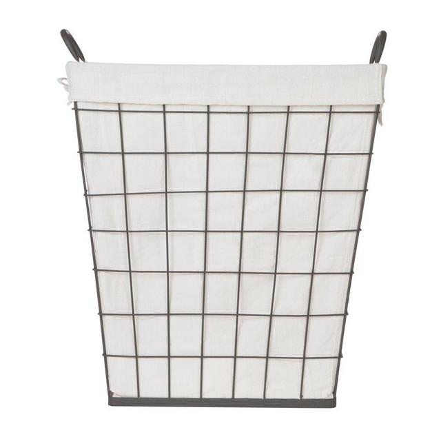 Better Homes & Gardens Antique Gray Wire Clothes Hamper with Liner
