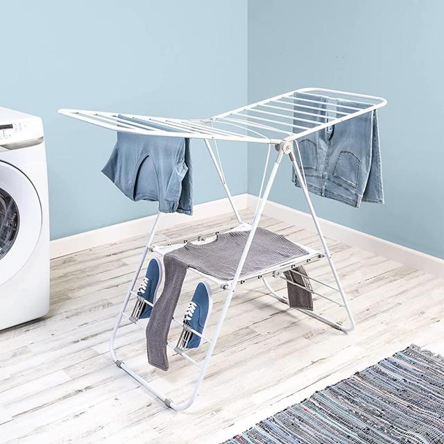 Honey-Can-Do Heavy-Duty Multi-Position Collapsible Clothes Drying Rack DRY-08878 White