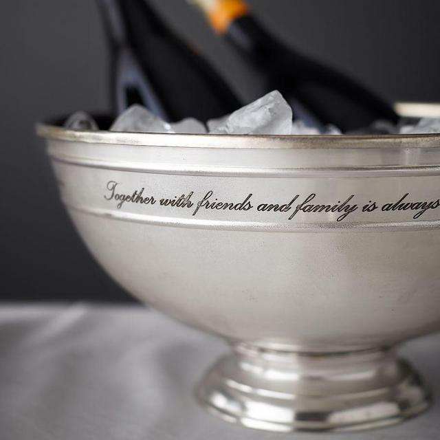 Antique Silver Sentiment Serving Bowl