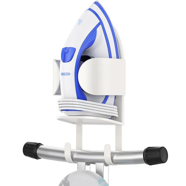 ORLESS Metal Ironing Board Holder Wall Mount, Ironing Board Hanger, Ironing Board Holder, Iron Board Hook Wall Mount, for Laundry Rooms (White)