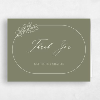Khaki Green Wedding Thank You - Groveland Landscape
