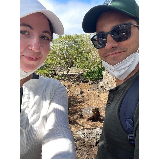 We hated wearing masks but worth it to see the Galapagos tortoises this close.