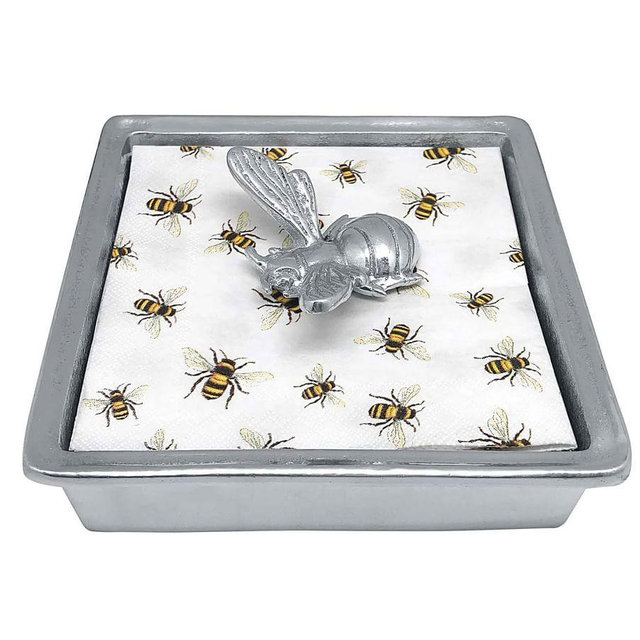 Honey Bee Recycled Aluminum Napkin Holder with Napkins