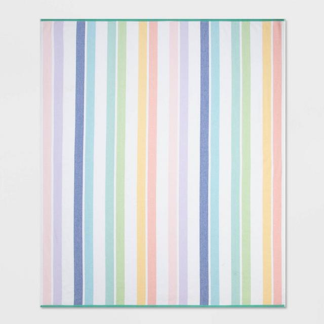 Oversized Rainbow Striped Beach Towel - Sun Squad™