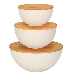 Salad Bowl with Lid, Natural Bamboo Fiber