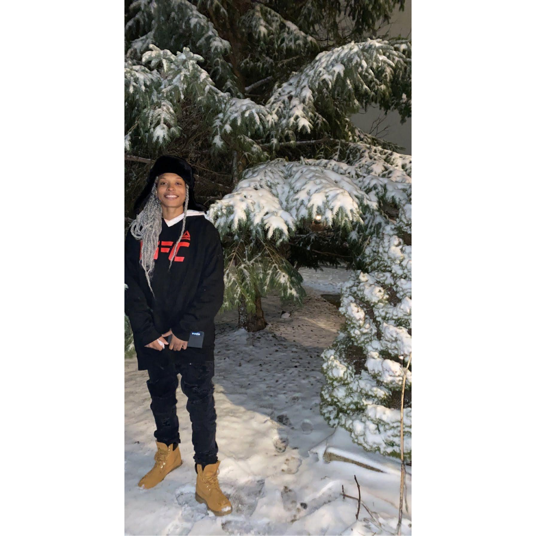 Snow in Chicago at Shaniqua's Father's House.