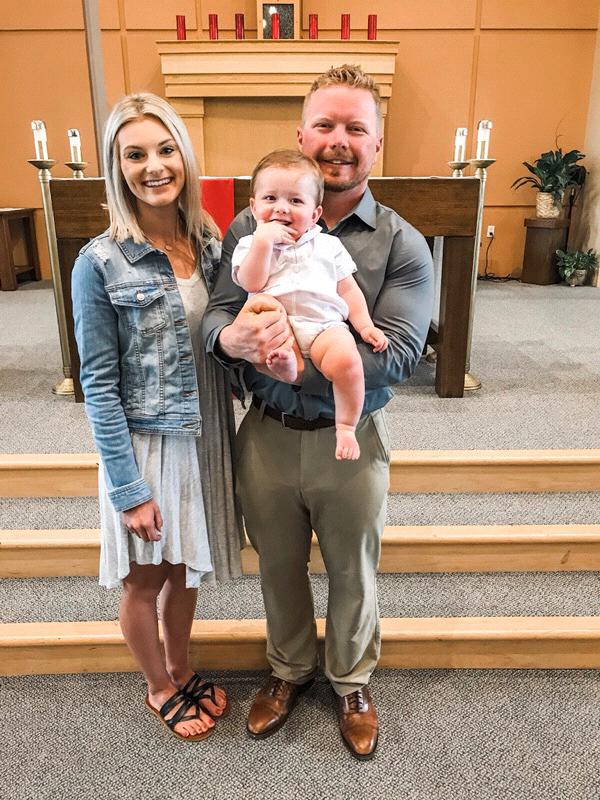Steve's godson, Blaine Francis, after getting baptized