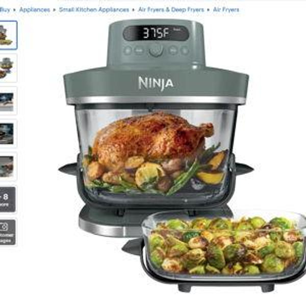 Ninja - Crispi Pro 6-in-1 Countertop Glass Air Fryer - Ash Gray