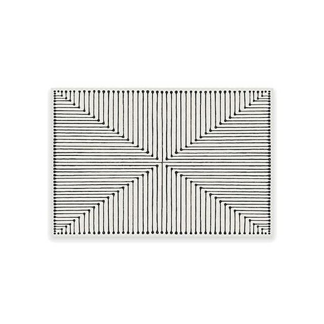 RUGGABLE x Jonathan Adler Washable Rug - Perfect Modern Area Rug for Living Room Bedroom Kitchen - Child Friendly - Stain & Water Resistant - Inkdrop Black & Ivory White 2'x3' (Standard Pad)