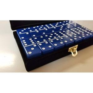 Double Six Dominoes without spinners in velvet box Tournament Jumbo