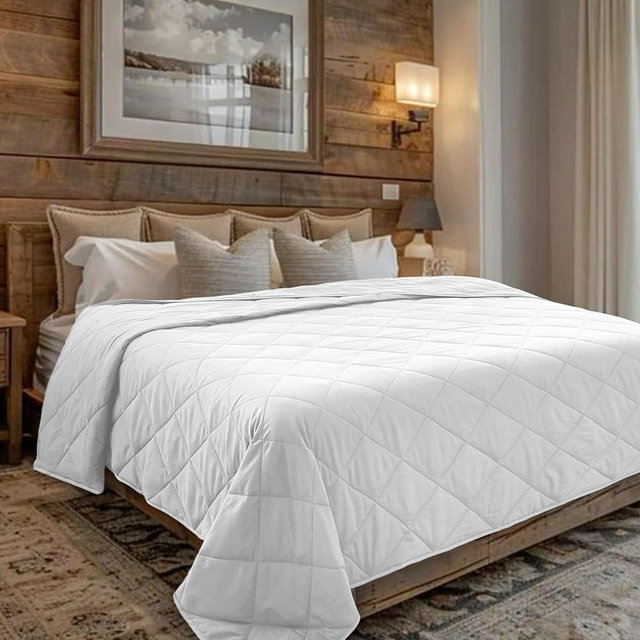 HomeSmart Products White King Size Weighted Blanket 20 lbs - Premium Quality Softness - All Season Blanket - 20 Pounds