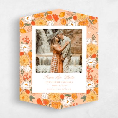 Orange Diamond Wedding Save the Date - Colombe Photo