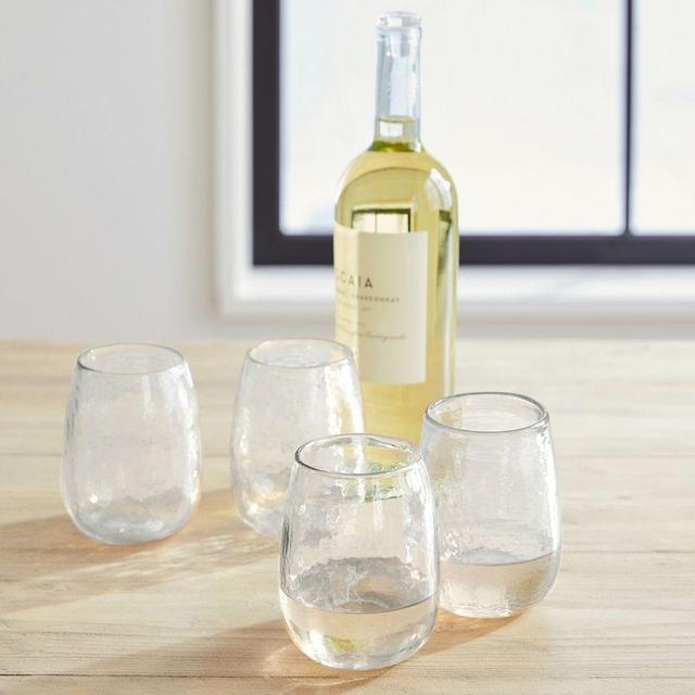 Hammered Handcrafted Stemless Wine Glasses